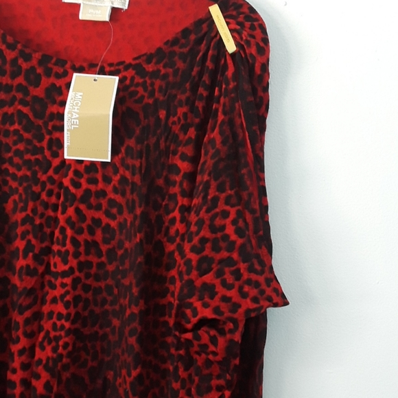 Michael Kors Top leopard print asimetric brand new gold detail on one shoulder - Picture 2 of 4